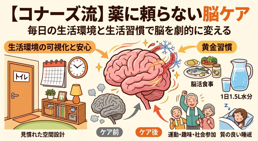 【コナーズ流】薬に頼りすぎないケア：毎日の生活環境と生活習慣から脳を劇的に変える