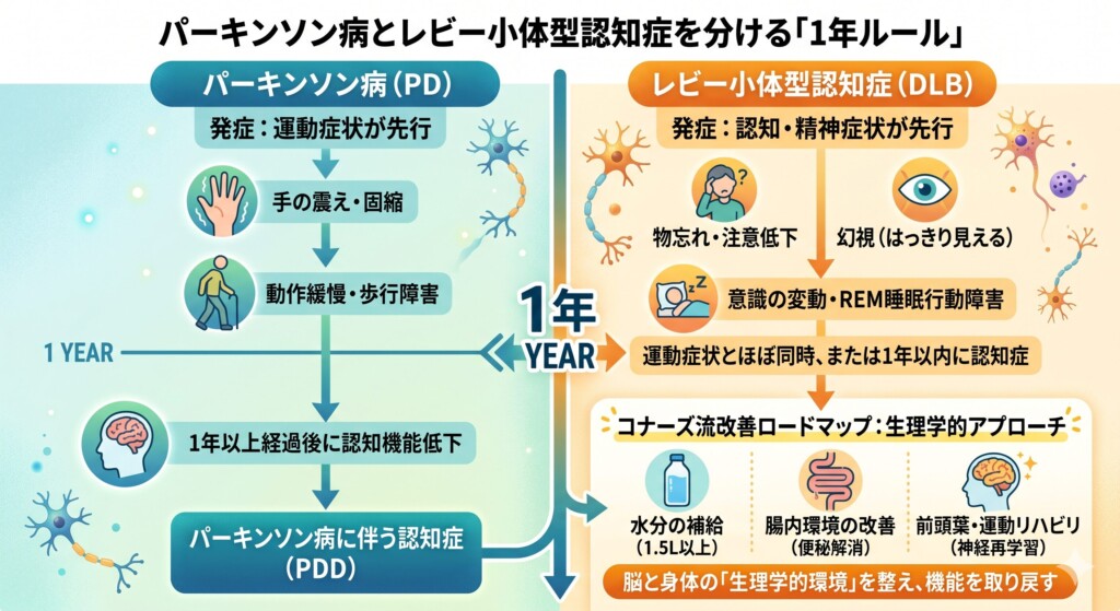 パーキンソン病とレビー小体型認知症を分ける「1年ルール」とは