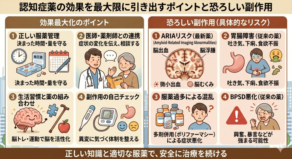 認知症薬の効果を最大限に引き出すポイントと恐ろしい副作用