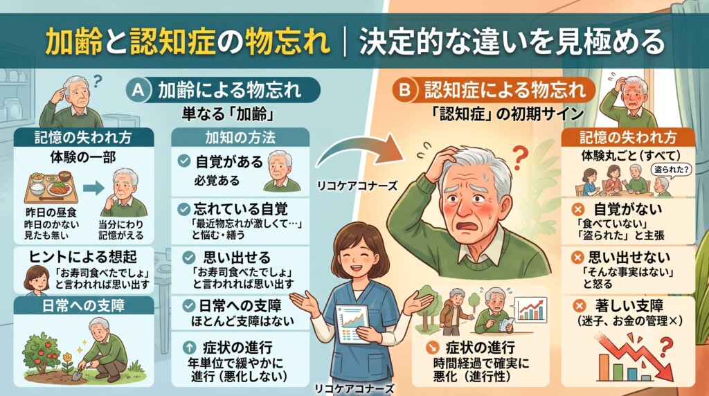 単なる「加齢による物忘れ」と「認知症」の決定的な違い