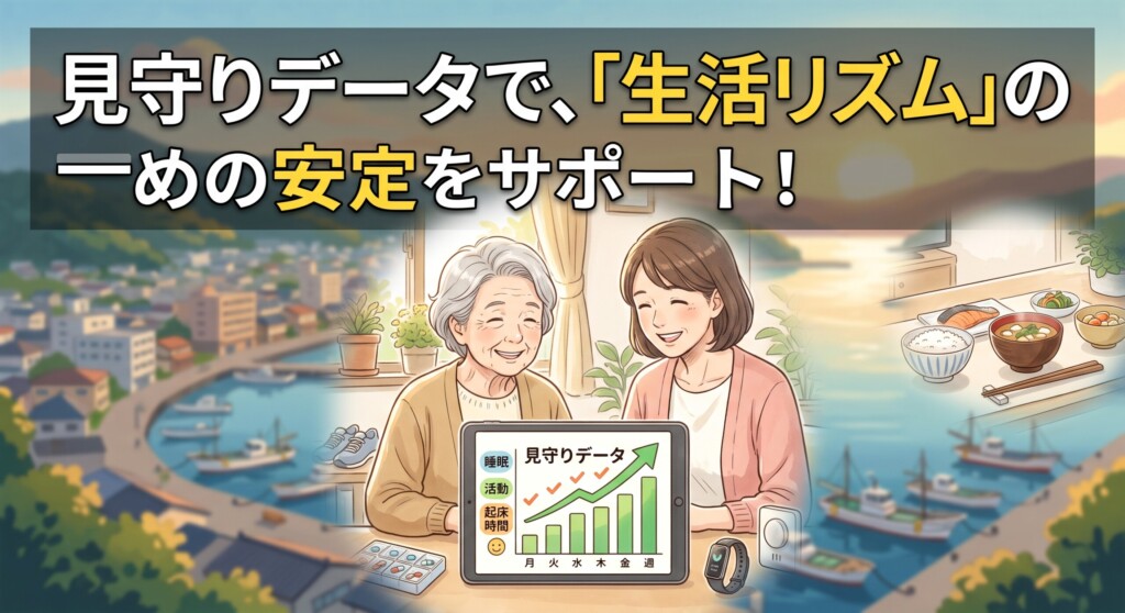 「現場で実際にあった!見守りサービス導入の事例」の画像を作成してください。