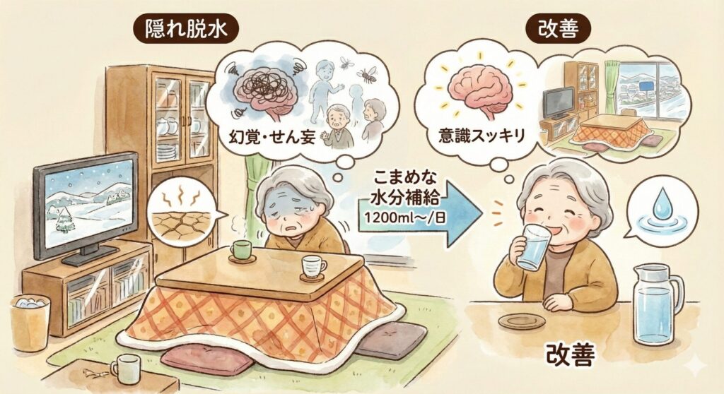 冬の「隠れ脱水」が幻覚・せん妄を招く