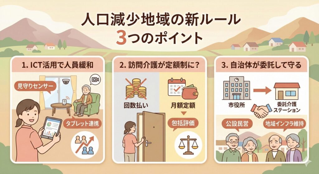 具体的に何が変わる？「人口減少地域」3つのポイント