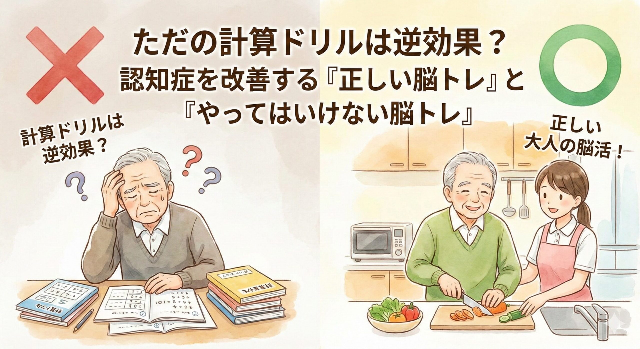 ただの計算ドリルは逆効果？認知症を改善する「正しい脳トレ」と「やってはいけない脳トレ」