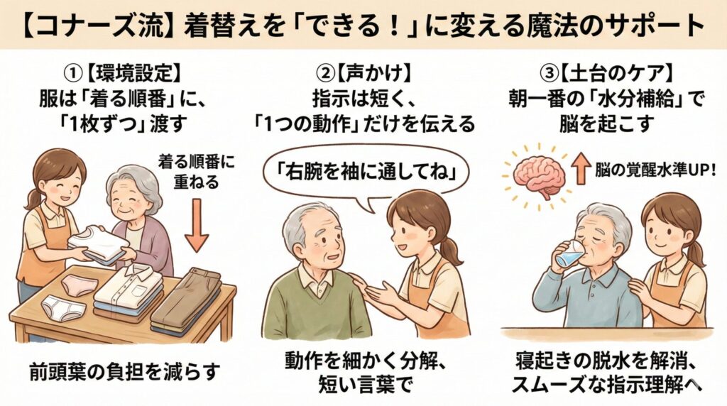 【コナーズ流】着替えを「できる!」に変える魔法のサポート