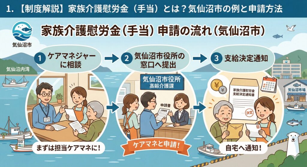 【制度解説】家族介護慰労金（手当）とは？気仙沼市の例と申請方法