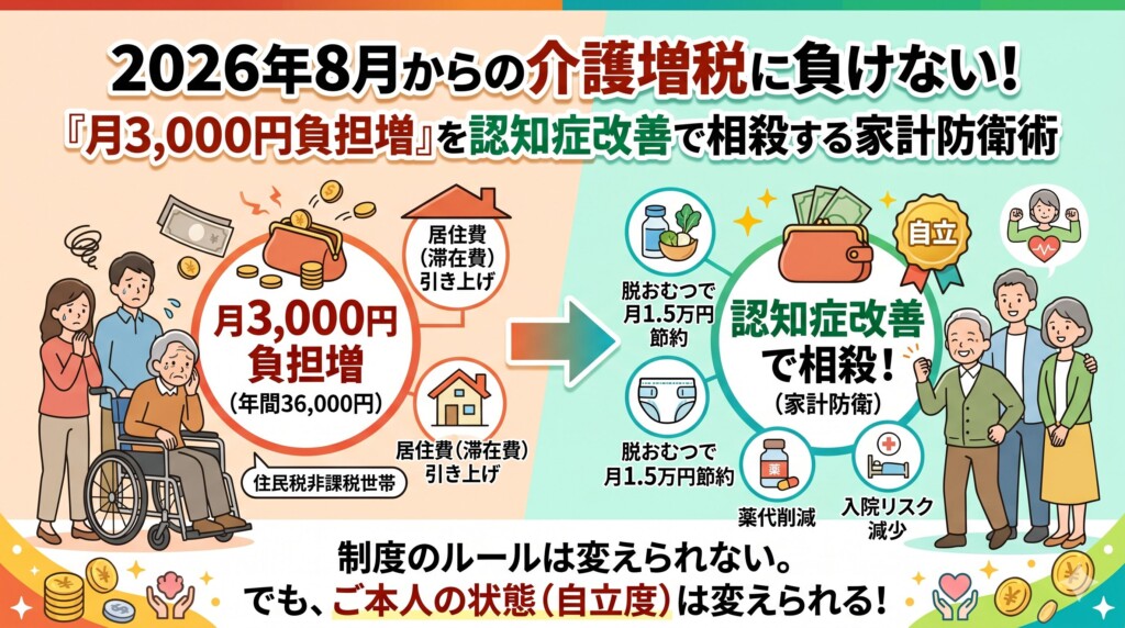 2026年8月からの介護増税に負けない！「月3,000円負担増」を認知症改善で相殺する家計防衛術