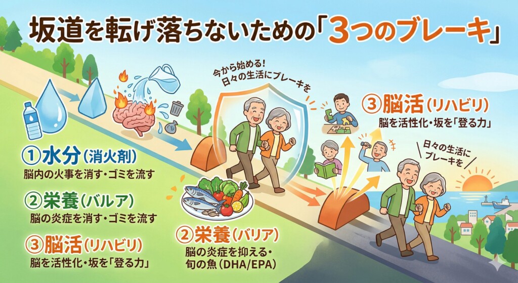 坂道を転げ落ちないための「3つのブレーキ」