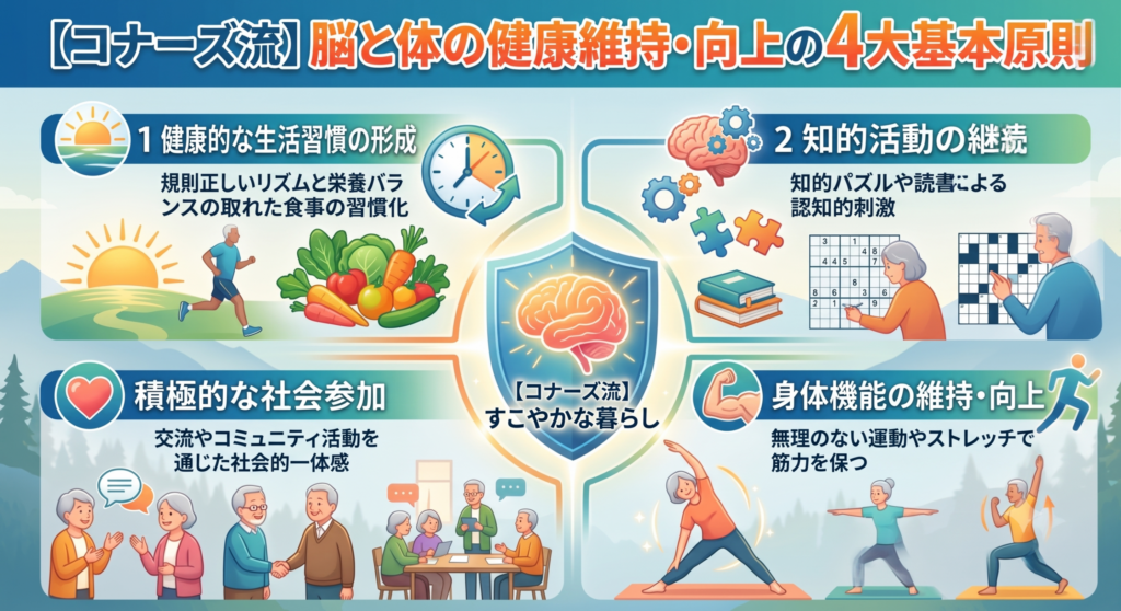 【コナーズ流】脳と体の健康維持・向上の4大基本原則