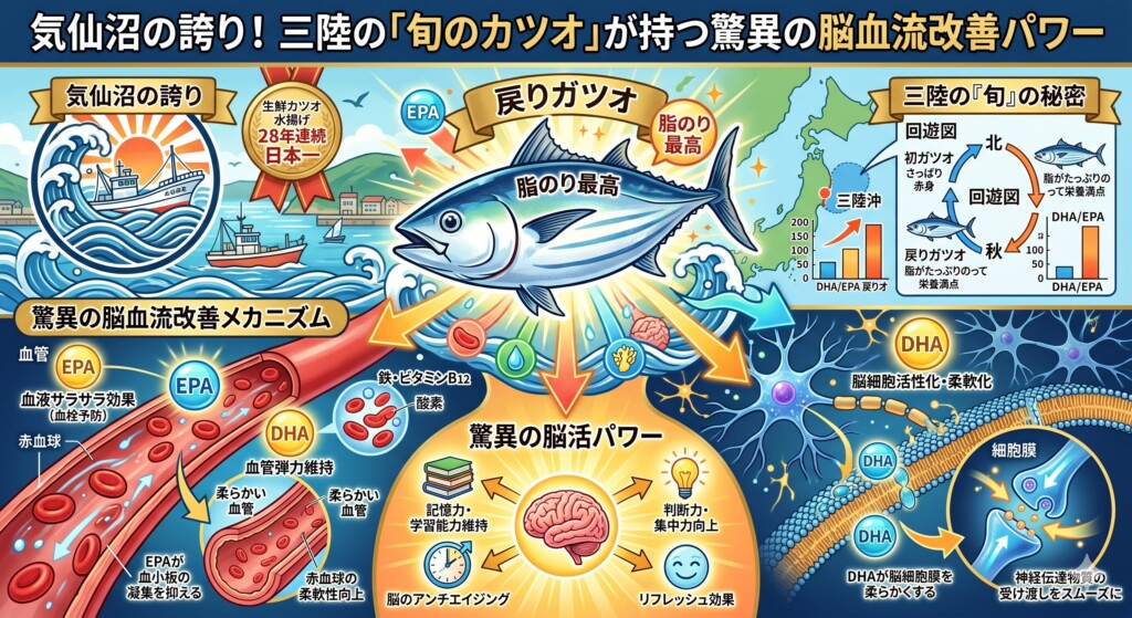 気仙沼の誇り！三陸の「旬のカツオ」が持つ驚異の脳血流改善パワー
