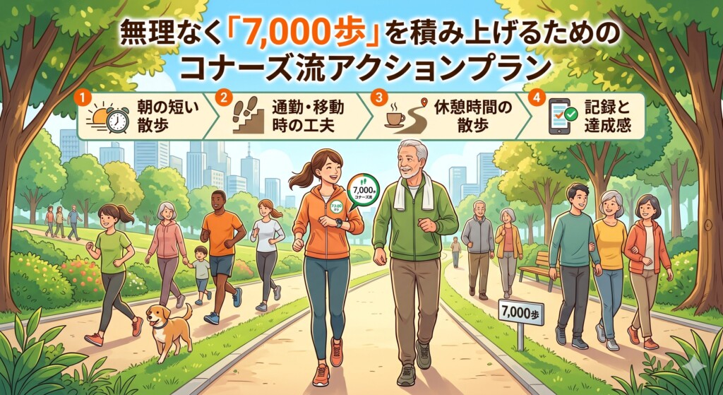 無理なく「7,000歩」を積み上げるためのコナーズ流アクションプラン