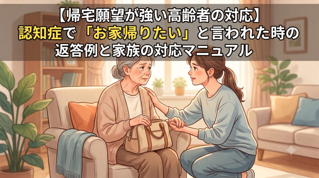 【帰宅願望が強い高齢者の対応】認知症で「お家帰りたい」と言われた時の返答例と家族の対応マニュアル