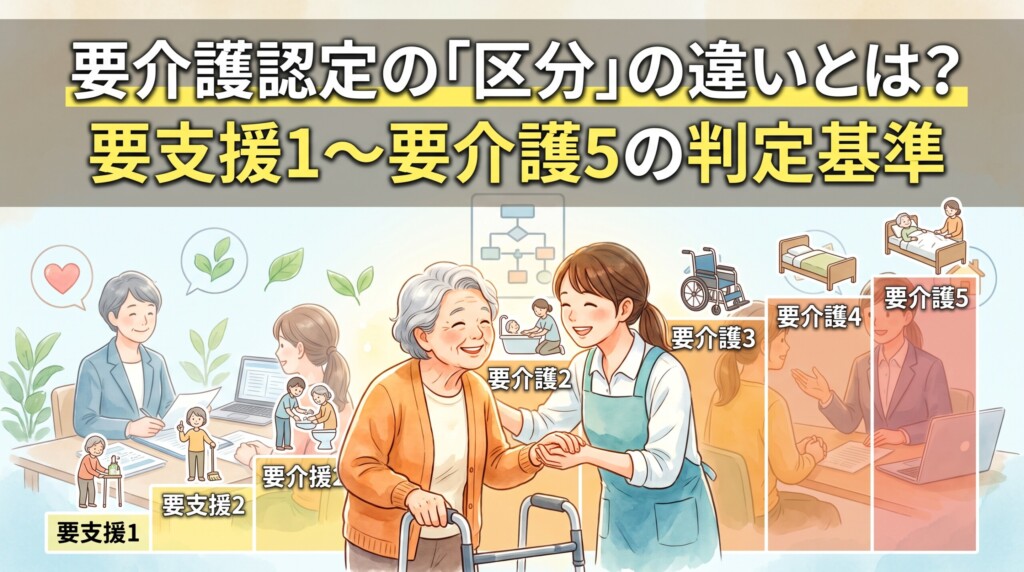 要介護認定の「区分」の違いとは？要支援1〜要介護5の判定基準