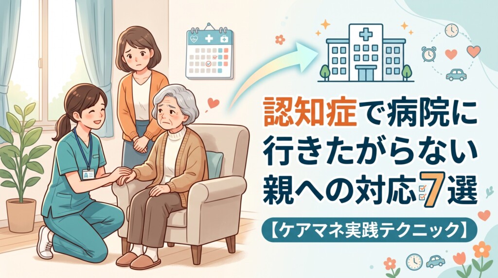 認知症で病院に行きたがらない親への対応7選【ケアマネ実践テクニック】
