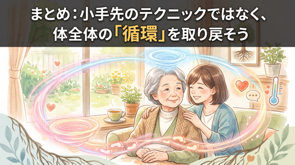 まとめ：小手先のテクニックではなく、体全体の「循環」を取り戻そう