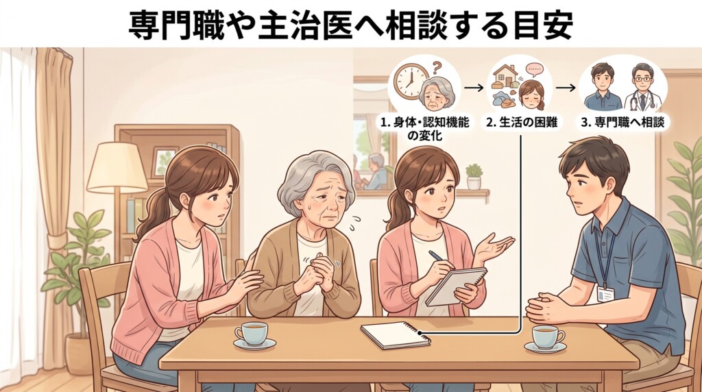 専門職や主治医へ相談する目安