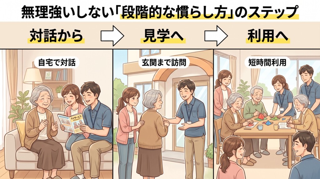 無理強いしない「段階的な慣らし方」のステップ
