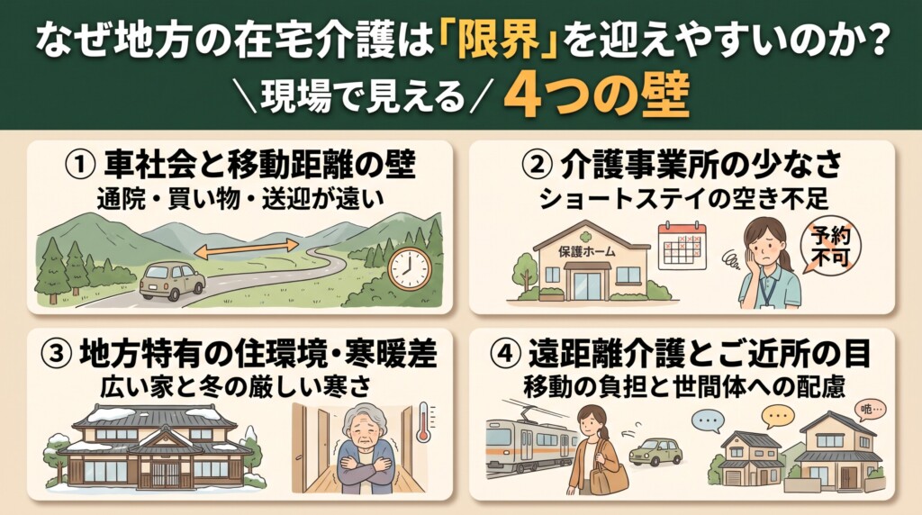 なぜ地方の在宅介護は「限界」を迎えやすいのか？現場で見える4つの壁