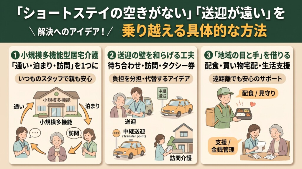 「ショートステイの空きがない」「送迎が遠い」を乗り越える具体的な方法