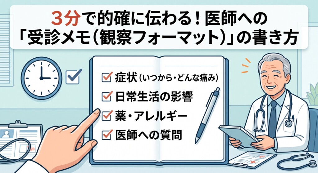 3分で的確に伝わる!医師への「受診メモ(観察フォーマット)」の書き方